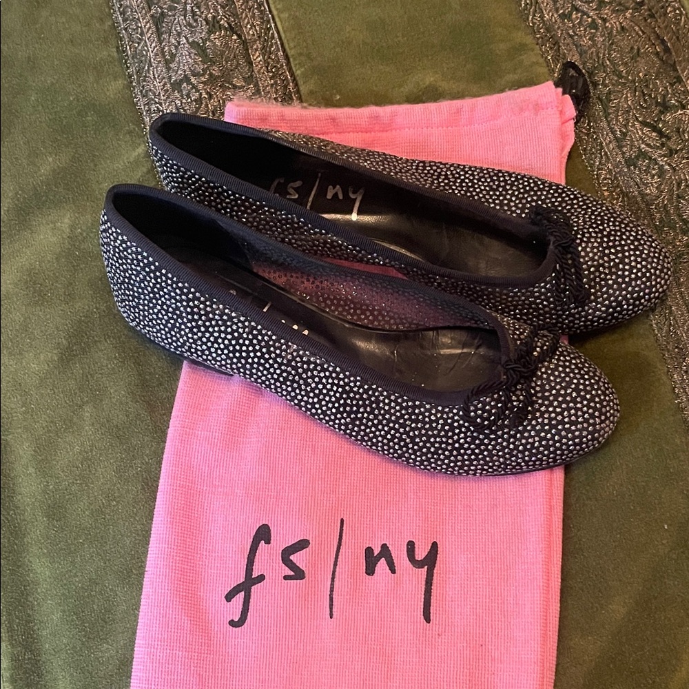 French Sole Black and White Polka Dot Flats